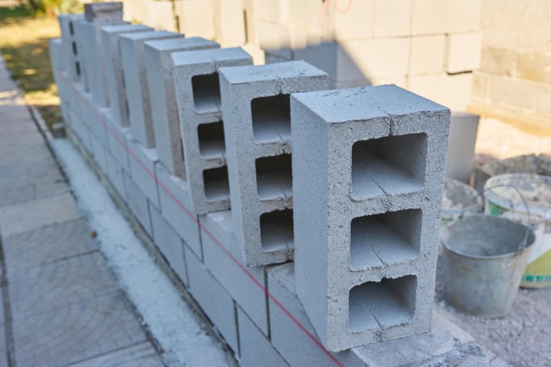 Close up of concrete blocks