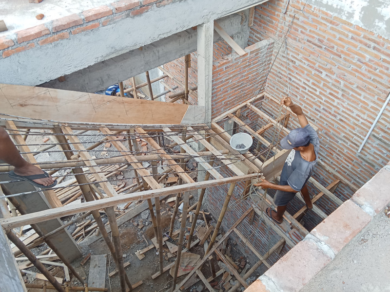Finished roof sheathing under blue sky